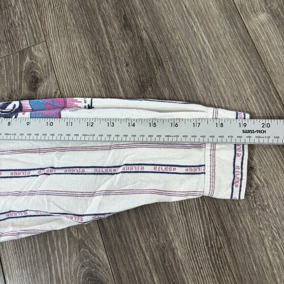 VTG 90s Esleep One Piece Jumpsuit Sleep wear Pajama Pit Crew Brooklyn Baseball - Picture 15 of 16